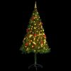 Artificial Pre-lit Christmas Tree with Baubles Green 6 ft