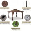 13'x13' UV Block Sunshade Gazebo Canopy with Hardware Kits, Gazebo Shade for Patio Outdoor Garden Events, Brown