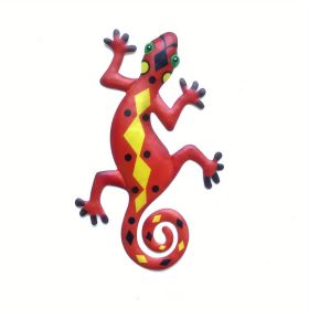 1pc Metal Gecko Wall Art Decor, Inspirational Sculpture Hanging, Farm Garden Lawn Decor, Home Decor, Room Decor, Front Door Yard Decor (STYLE: Model F)